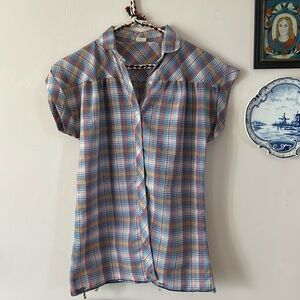 Vintage 1970s Plaid Button Up Shirt